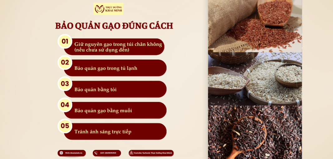 BẢO QUẢN GẠO ĐÚNG CÁCH (1360 x 650 px) BẢO QUẢN GẠO ĐÚNG CÁCH